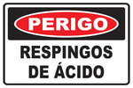 Perigo - Respingos de Ácido