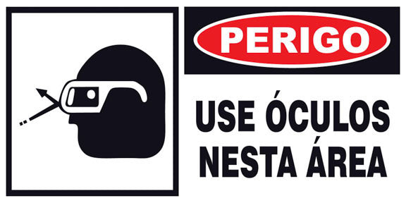 Perigo - Use Óculos Nesta Área