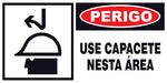 Perigo - Use Capacete Nesta Área