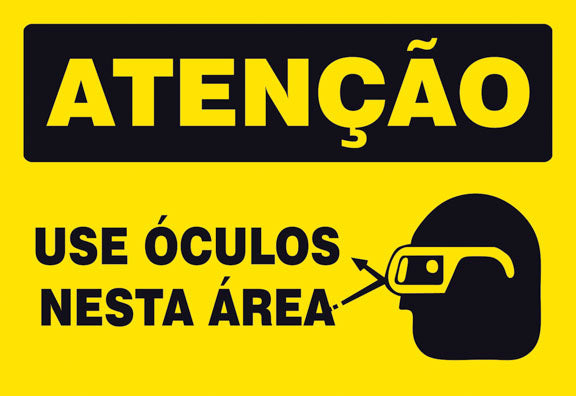 Atenção - Use Óculos Nesta Área
