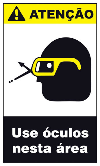 Atenção - Use Óculos Nesta Área