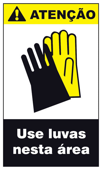 Atenção - Use Luvas Nesta Área