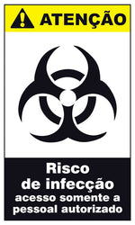 Atenção - Risco de Infecção. Acesso Somente a Pessoal Autorizado