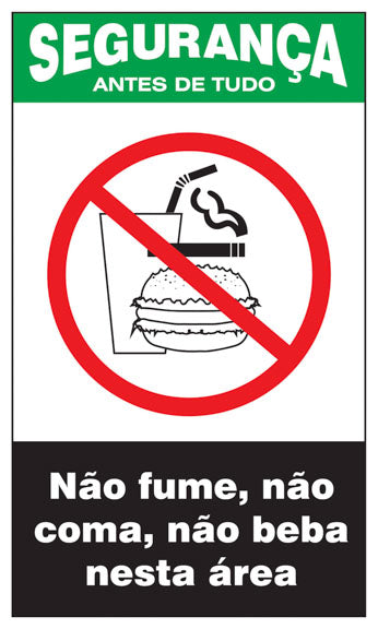 Segurança - Não Fume, Não Beba e Não Coma Nesta Área