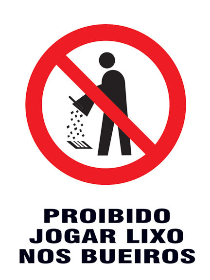 Placa de Sinalização Aviso Não Jogue Lixo no Chão 15 x 20