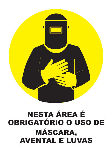Nesta Área É Obrigatório o Uso de Máscara, Avental e Luvas