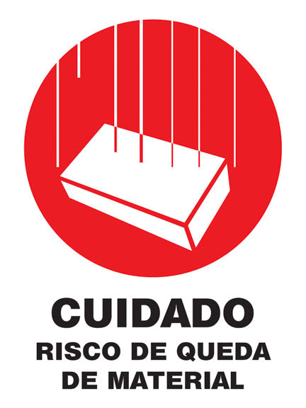 Cuidado Risco de Queda de Material