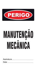 Cartão de Uso Imediato - Perigo - Manutenção Mecânica