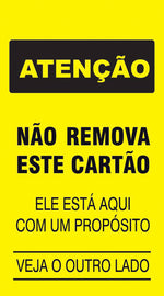 Cartão de Uso Imediato - Atenção - Não Remova Este Cartão (Verso)