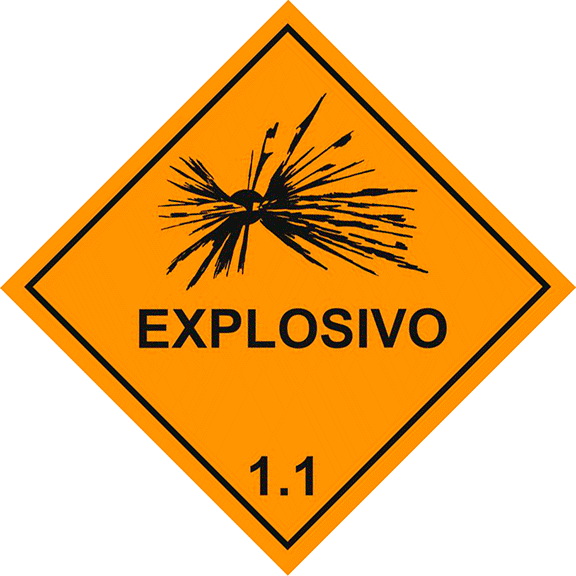 Transporte de Produtos Perigosos - Rótulo de Risco - Explosivo 1.1