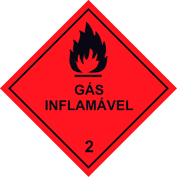 Transporte de Produtos Perigosos - Rótulo de Risco - Gás Inflamável 2