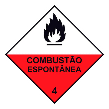 Transporte de Produtos Perigosos - Rótulo de Risco - Combustão Espontânea 4