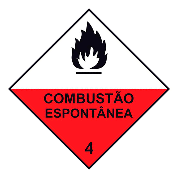 Transporte de Produtos Perigosos - Rótulo de Risco - Combustão Espontânea 4
