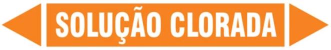 Etiqueta de Tubulação - Solução Clorada