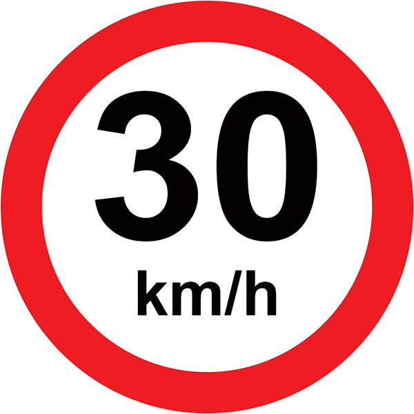 Sinalização de Trânsito - Velocidade Máxima 30 km/h