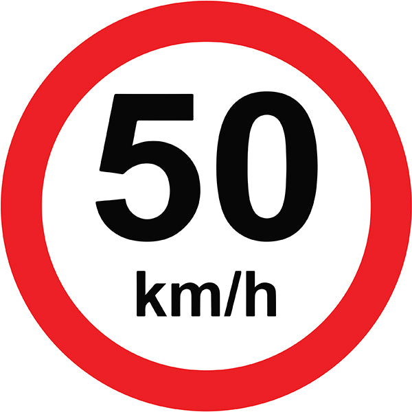 Sinalização de Trânsito - Velocidade Máxima 50 km/h