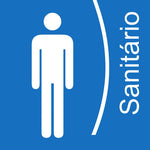 Placa / Etiqueta - Banheiro ou Sanitário Masculino