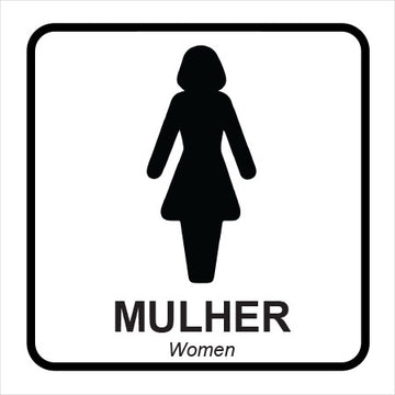 Placa / Etiqueta - Banheiro ou Sanitário Feminino II