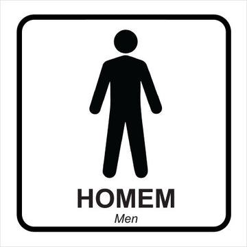 Placa / Etiqueta - Banheiro ou Sanitário Masculino II