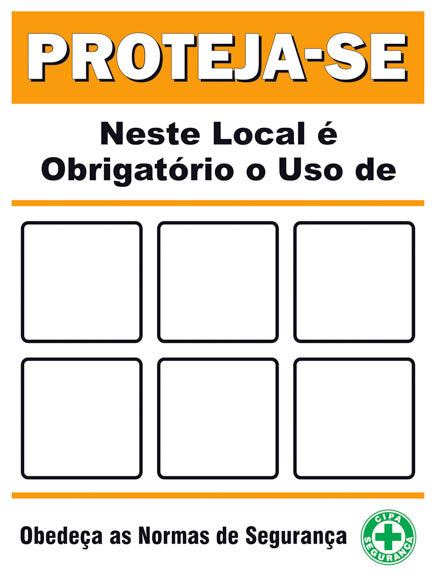 Quadro / Painel EPI - Proteja-se - Uso Obrigatório de EPI