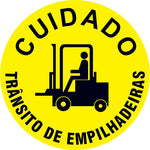 Sinalização de Piso - Cuidado Trânsito de Empilhadeiras