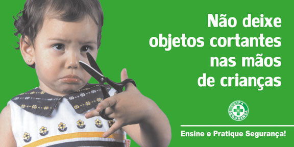 Painel Motivacional - Não Deixe Objetos Cortantes nas Mãos de Crianças