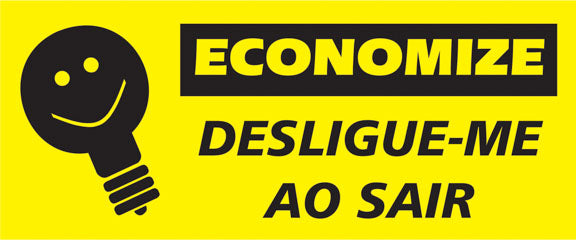 Etiquetas Adesivas - Economize - Desligue-me ao Sair - 10 unidades