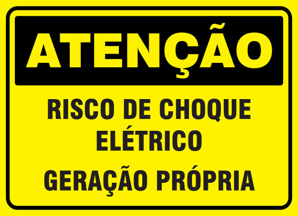 Atenção - Risco de Choque Elétrico Geração Própria