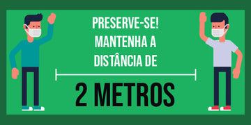 Adesivo para Piso - Preserve-se Mantenha Distância de 2 Metros