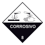 Transporte de Produtos Perigosos - Rótulo de Risco - Corrosivo 8