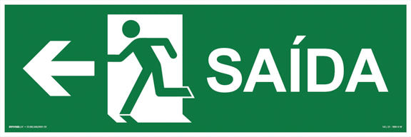 S13 - Saída de Emergência - Seta Esquerda - Fotoluminescente