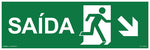 S13 - Saída de Emergência - Seta Abaixo Direita - Fotoluminescente