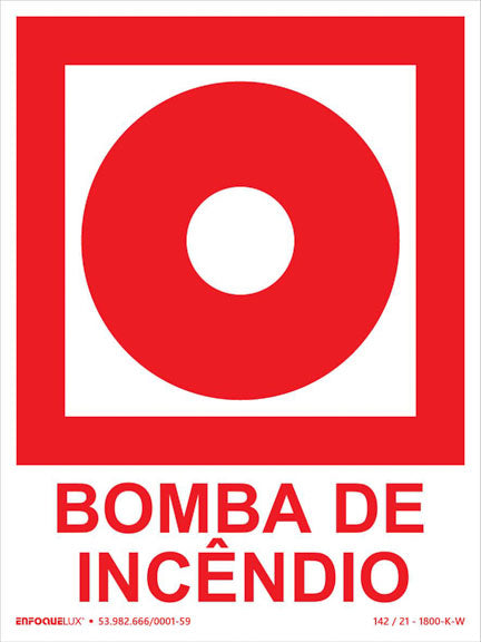 E3 - Sinalização de Incêndio e Alarme - Comando Manual de Bomba de Incêndio - Fotoluminescente