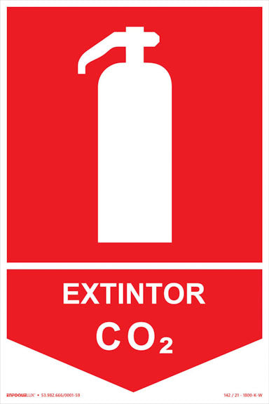 Sinalização de Emergência - Extintor - CO2 - Fotoluminescente