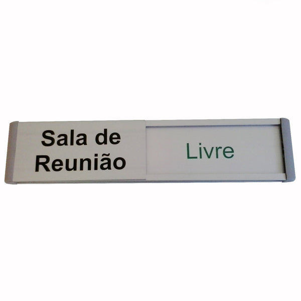 Sinalização Indicativa - Sala de Reunião Livre / Ocupada 30x6 cm