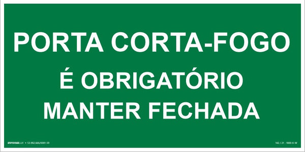 S19 - Sinalização de Emergência - Porta Corta-Fogo - Fotoluminescente