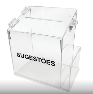 Caixa de Sugestão em Acrílico Cristal