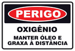 Perigo - Oxigênio Manter Óleo e Graxa à Distância