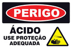Perigo - Ácido Use Proteção Adequada