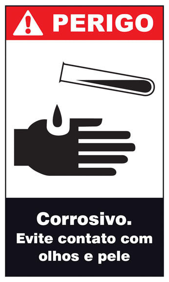 Perigo - Corrosivo. Evite Contato com a Pele