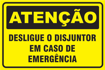 Atenção - Desligue o Disjuntor em Caso de Emergência