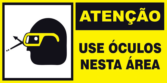 Atenção - Use Óculos Nesta Área