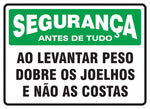 Segurança - Ao Levantar Peso Dobre os Joelhos e Não as Costas