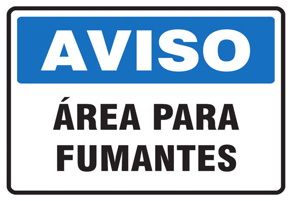 Aviso - Área para Fumantes