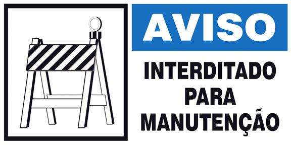 Aviso - Interditado para Manutenção