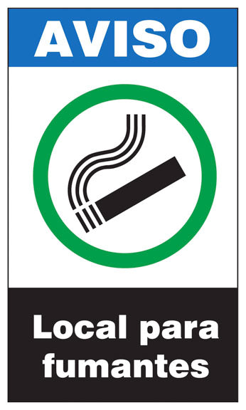 Aviso - Local para Fumantes