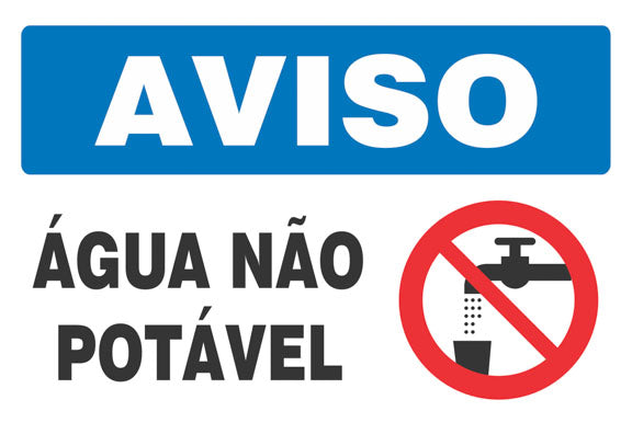 Aviso - Água Não Potável