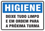 Higiene - Deixe Tudo Limpo e em Ordem para a Próxima Turma