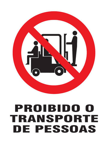 Proibido - Proibido o Transporte de Pessoas