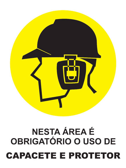 Nesta Área É Obrigatório o Uso de Capacete e Protetor